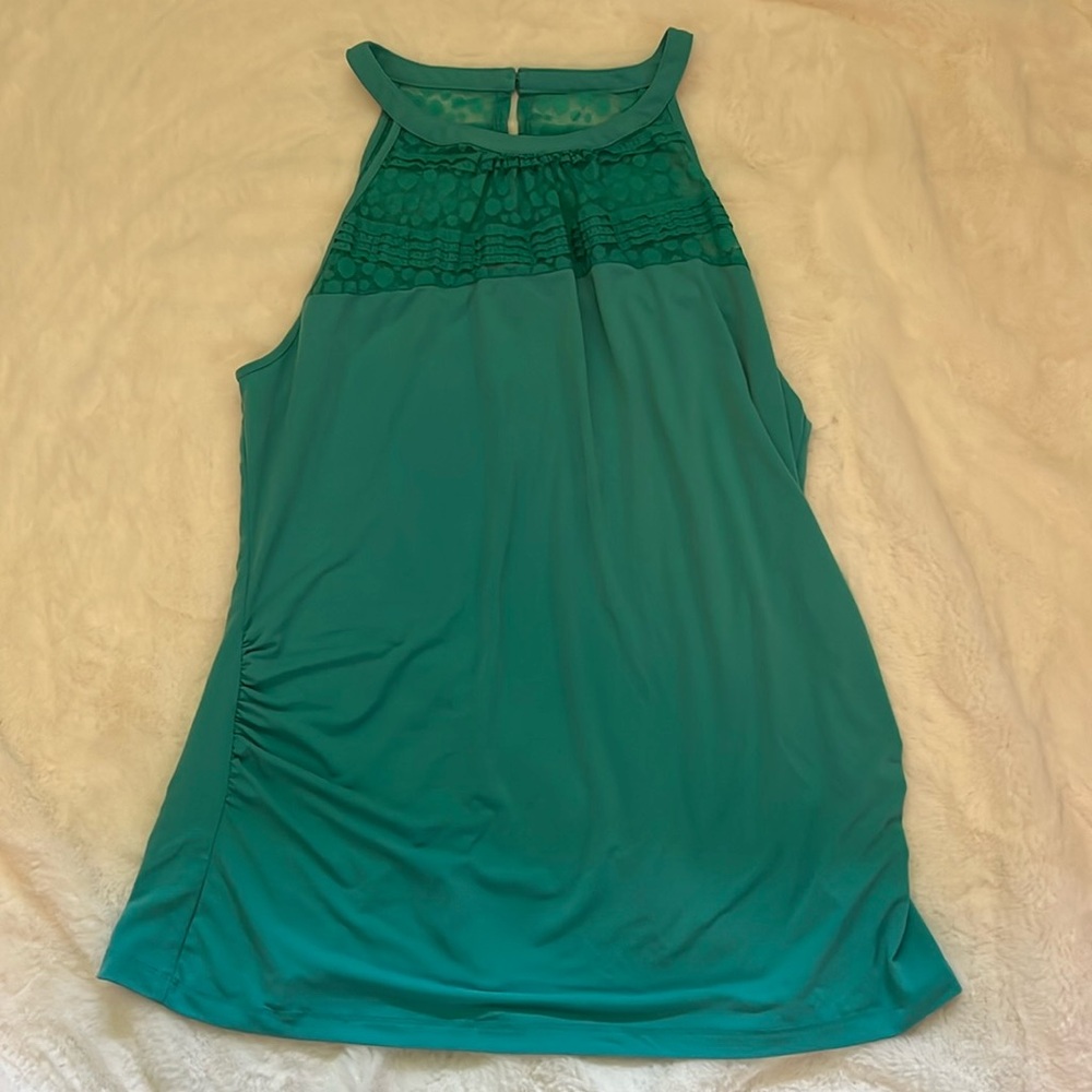 New York & Company Teal Sleeveless Blouse